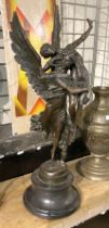 SIGNED BRONZE WINGED GROUP -62CMS APPROX
