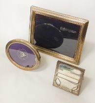 STERLING SILVER PHOTO FRAMES & A STERLING SILVER CARD HOLDER