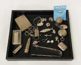 LARGE COLLECTION OF HALLMARKED SILVER & OTHER ITEMS - 7 IMP OZS APPROX