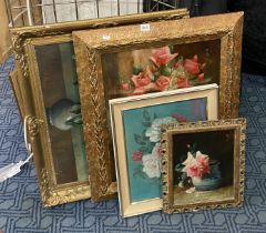 FRAMED COLLECTION OF STILL LIFE FLORAL WATERCOLOURS