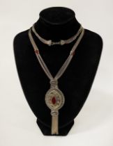 STERLING SILVER ETHNIC NECKLACE - 2 IMP OZS APPROX