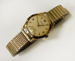 9CT GOLD GARRARD AUTOMATIC WATCH INSCRIBED ''BRITISH ROAD SERVICES''