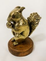 BRASS SQUIRREL INKWELL EARLY - 13.5CMS (H) APPROX