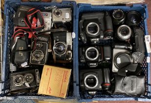 TWO TRAYS OF CAMERAS