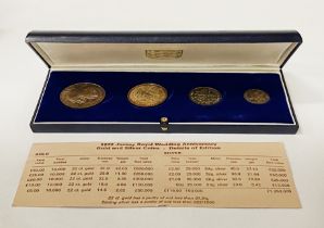1972 JERSEY ROYAL WEDDING ANNIVERSARY 4 COIN SET - 2.3 IMP OZS APPROX