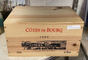 COTES DE BOURGE 1996 CASED WINE - 6 BOTTLES