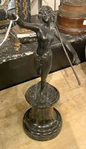 BRONZE ART DECO FIGURE - SIGNED 33CMS (H)