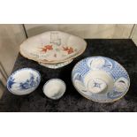 4 EARLY HAND PAINTED CHINESE ITEMS