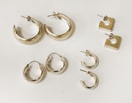 4 PAIRS OF SILVER EARRINGS - 14.5 CMS (H) APPROX