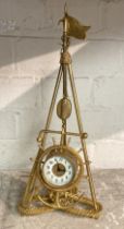 GILT NAUTICAL CLOCK