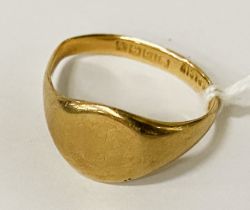 18CT GOLD SIGNET RING 5.8 GRAMS APPROX