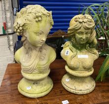 2 CONCRETE POLISHED QUEEN FIGURE HEADS