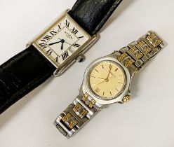 ROTARY TANK GENTS WATCH WITH GUCCI LADIES WATCH (ONE STERLING SILVER)