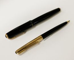 PARKER 14K GOLD NIB FOUNTAIN PEN & PARKER ROLLED GOLD PEN