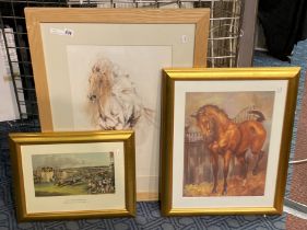 LYDIA KIERAN EQUESTRIAN PRINT SIGNED & NUMBERED TOGETHER WITH 2 OTHER EQUESTRIAN PRINTS