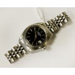 ROLEX LADIES DATE 6516 BLACK FACE WATCH - SERIAL 62510D