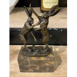 BRONZE BOXING HARES - 25 CMS (H) APPROX