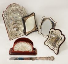 COLLECTION OF SILVER FRAMES & IMPLEMENTS