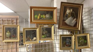 SEVEN SIGNED STILL LIFE STUDIES BY ARTIST BAILEY