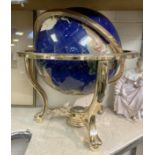 LARGE BRASS GLOBE OF THE WORLD