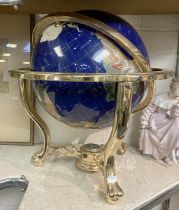 LARGE BRASS GLOBE OF THE WORLD