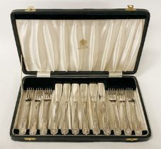 BOXED CASE OF HM SIVER ELKINGTON CUTLERY - 27 IMP OZS APPROX