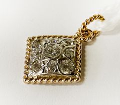 14CT YELLOW GOLD & DIAMOND PENDANT (TESTED)