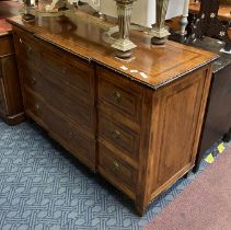 INLAID BREAKFRONT CHEST OF DRAWERS