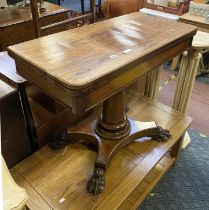 ANTIQUE ROSEWOOD CARD TABLE