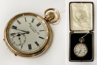 9CT GOLD FILLIANS & SONS LTD, HUDDERSFIELD POCKET WATCH - 96.4 GRAMS - TOTAL APPROX IN ORIGINAL BOX