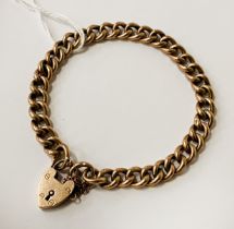 9CT GOLD CURB BRACELET - APPROX 10.4 GRAMS