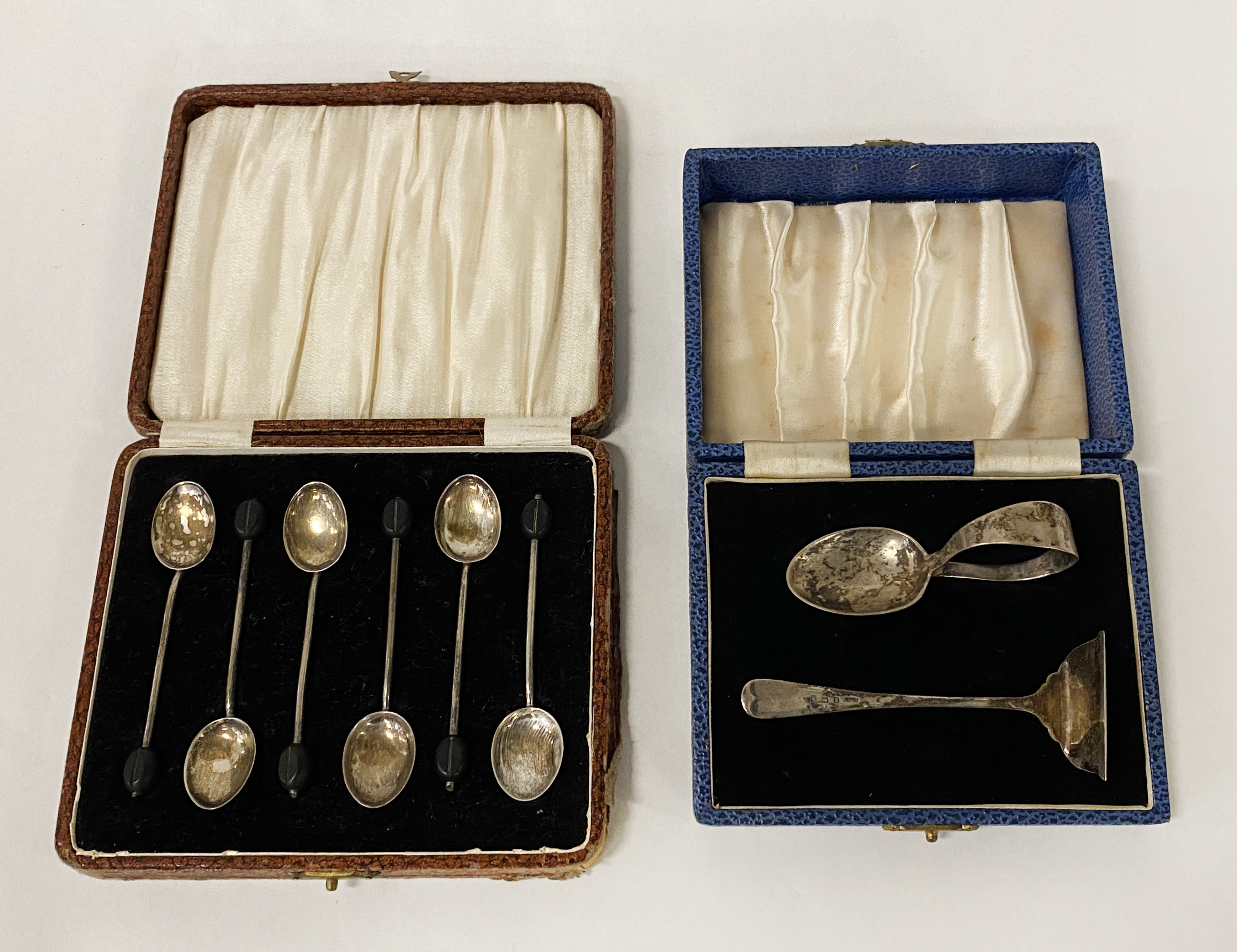 H/M SILVER BEAN SPOONS/PAP SPOON SET - 2 IMP OZS APPROX