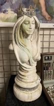 STONE BUST OF GUINEVERE - 76 CMS (H) ON BASE