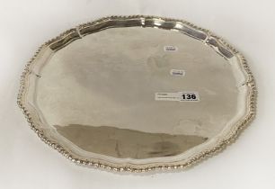 HM SILVER SALVER - APPROX 38 IMP OZ - 36 CMS (W) APPROX