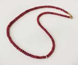 RAW BEADED NECKLACE WITH 9CT CLASP