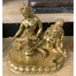 GILT BRONZE DOUBLE FIGURE - 28 CMS (H) APPROX