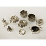 QTY OF HM SILVER ITEMS - 13 IMP OZS APPROX EXCLUDING STOPPER