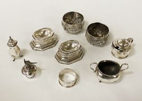 QTY OF HM SILVER ITEMS - 13 IMP OZS APPROX EXCLUDING STOPPER