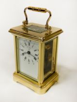 L' EPEE BRASS MANTLE CLOCK WITH CASE - 12 CMS (H) APPROX