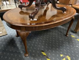 OVAL LEATHER TOP DINING TABLE