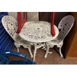 WHITE METAL GARDEN FURNITURE