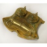 ART NOUVEAU BRASS INKSTAND - 7.5 CMS (H) APPROX