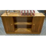 TEAK GLASS FRONTED BOOKCASE