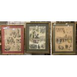 3 EARLY HAND COLOURED PRINTS (CRICKET) FROM ILLUSTRATED LONDON NEWS
