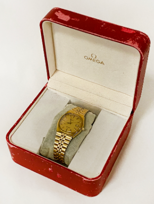 OMEGA SEAMASTER GOLD PLATED WATCH IN BOX