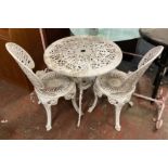 WHITE METAL GARDEN FURNITURE