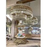 CUT CRYSTAL GLASS LAMP WITH MOTIF - 56 CMS (H) APPROX