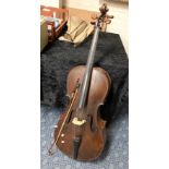 EARLY ANTIQUE GERMAN CELLO 414 FULL SIZE