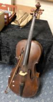 EARLY ANTIQUE GERMAN CELLO 414 FULL SIZE