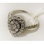 MULTI STONE DIAMOND RING APPROX 1 CARAT DIAMONDS ON 18 CARAT GOLD BAND - SIZE M / N